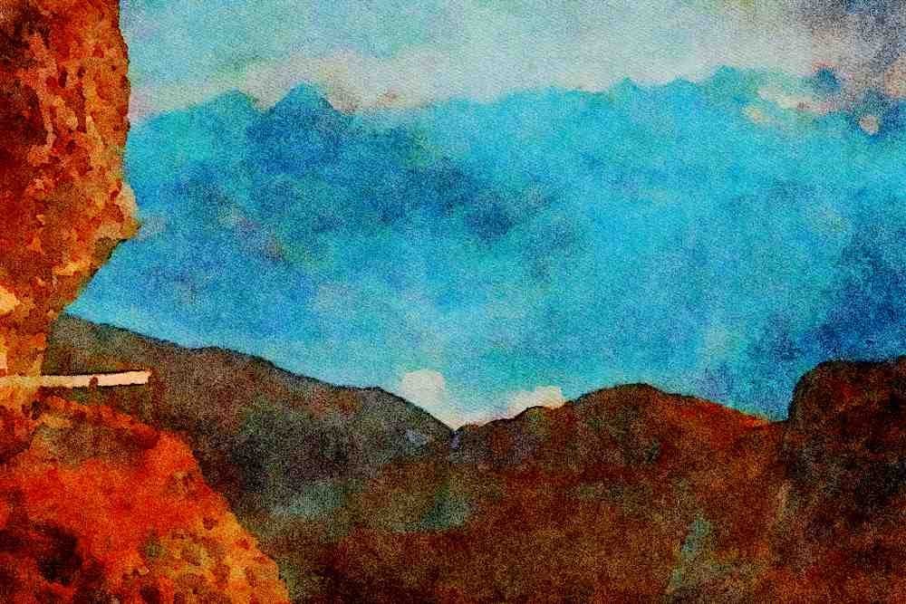 Mountains 213085 Bernese Alps, Switzerland A4 Limited Edition Watercolour Print