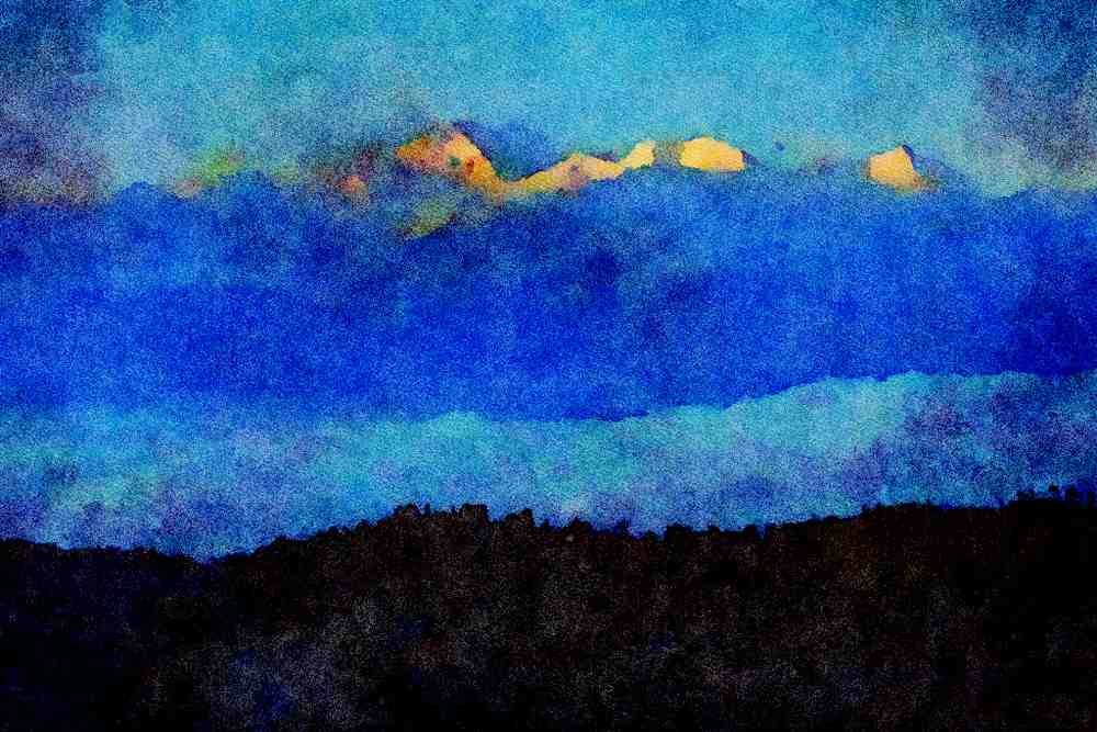 Mountains 213090 Mt. Makalu, Nepal A4 Limited Edition Watercolour Print