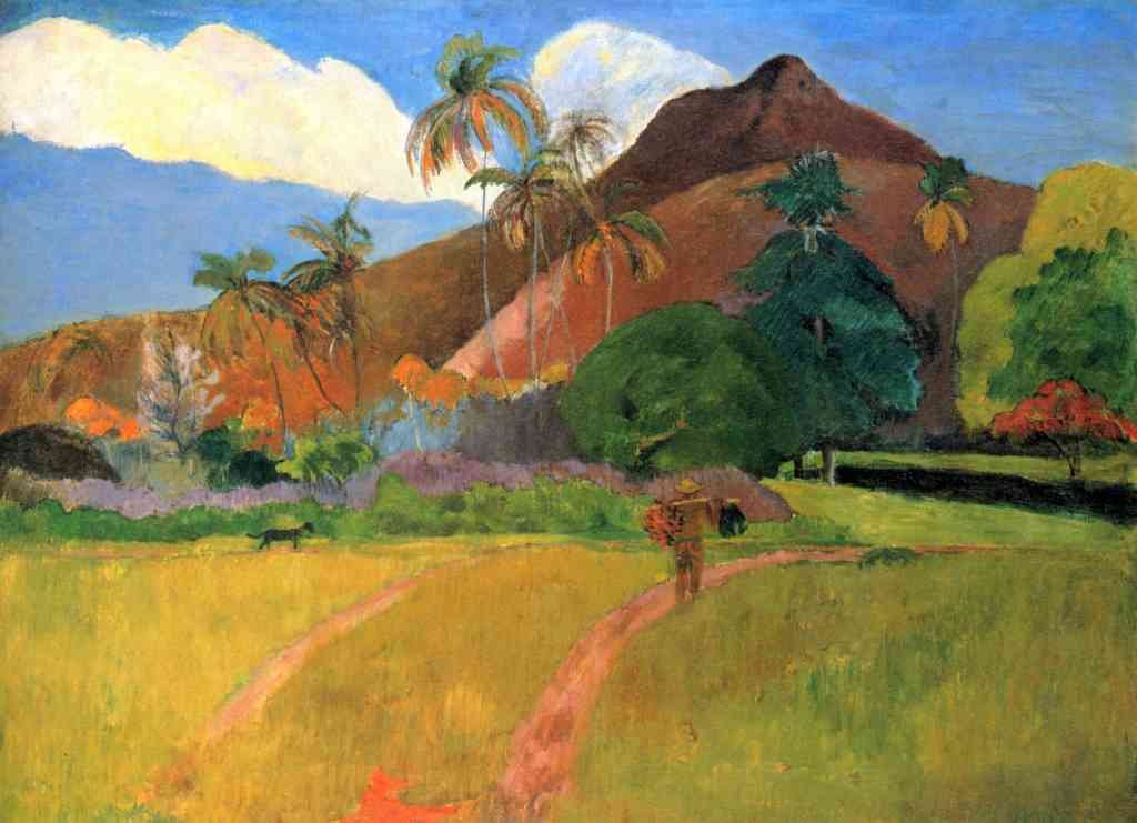 Mountains In Tahiti Gauguin A4 Photo Print