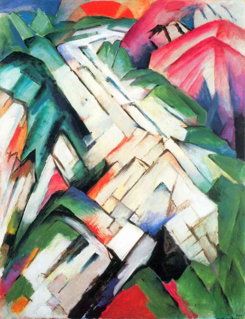 Mountains Landscape Franz Marc Abstract Art A4 Photo Print