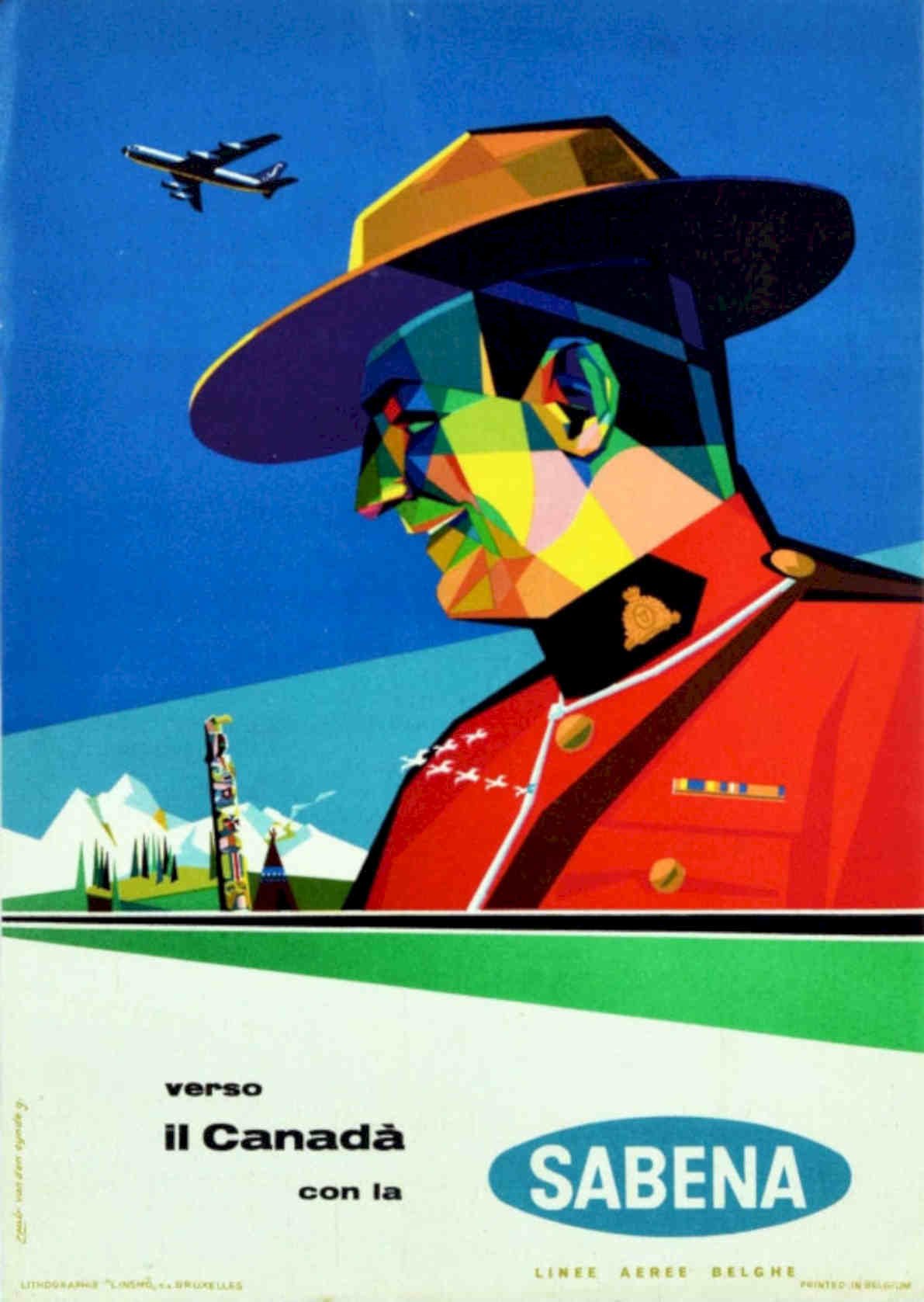 Mountie Airplane Canada Vintage Retro Advert Poster A4 Photo Print