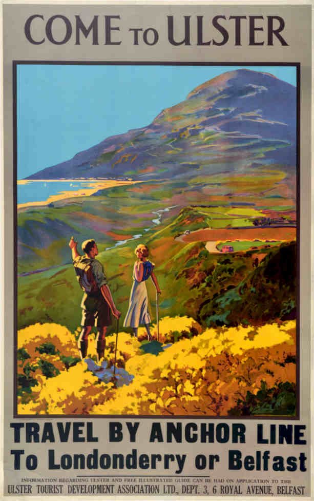 Mourne Couple Travel Vintage Retro Advert Poster A4 Photo Print