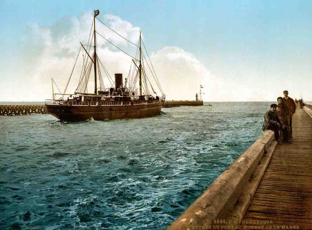 Mouth Of Harbour Dunkirk Vintage A4 Photo Print