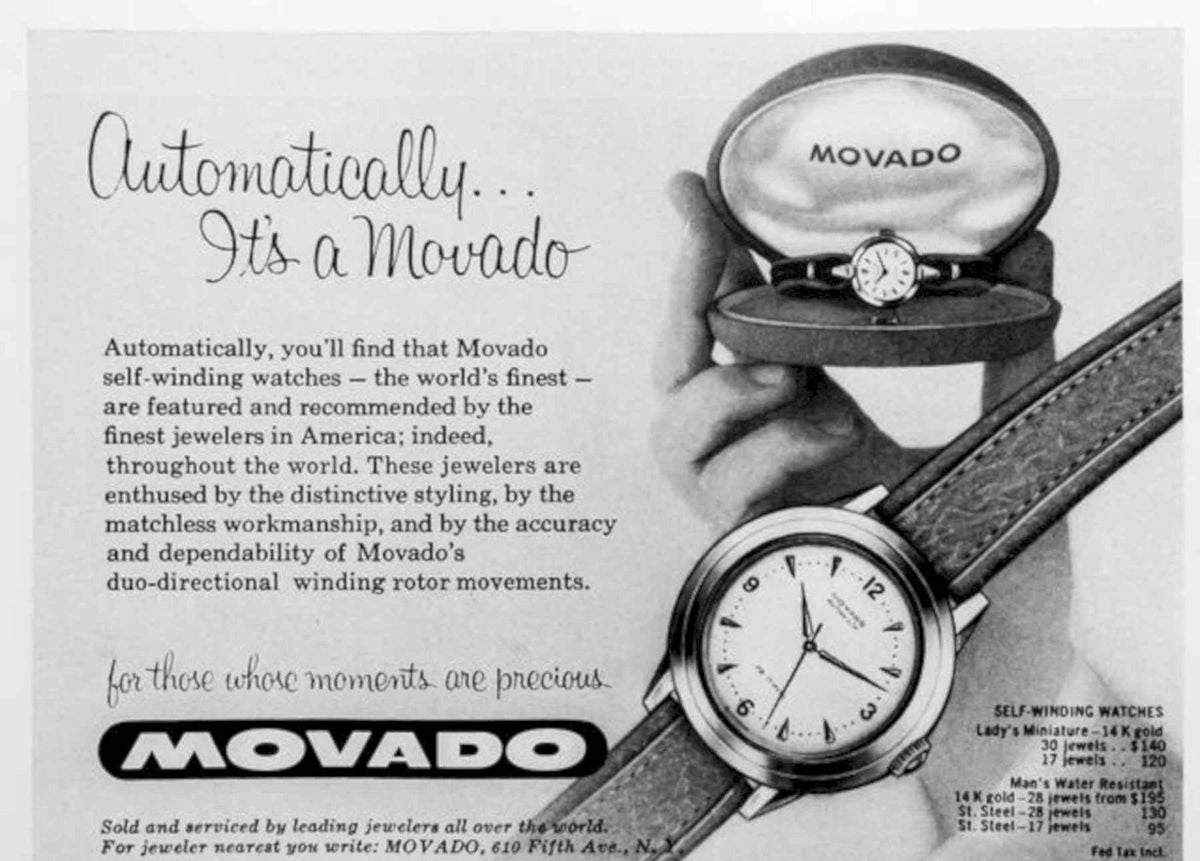 Movado Watches Gold Vintage Retro Advert Poster A4 Photo Print