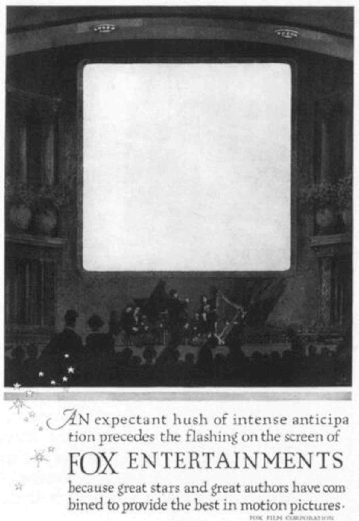 Movie Screen Fox Vintage Retro Advert Poster A4 Photo Print
