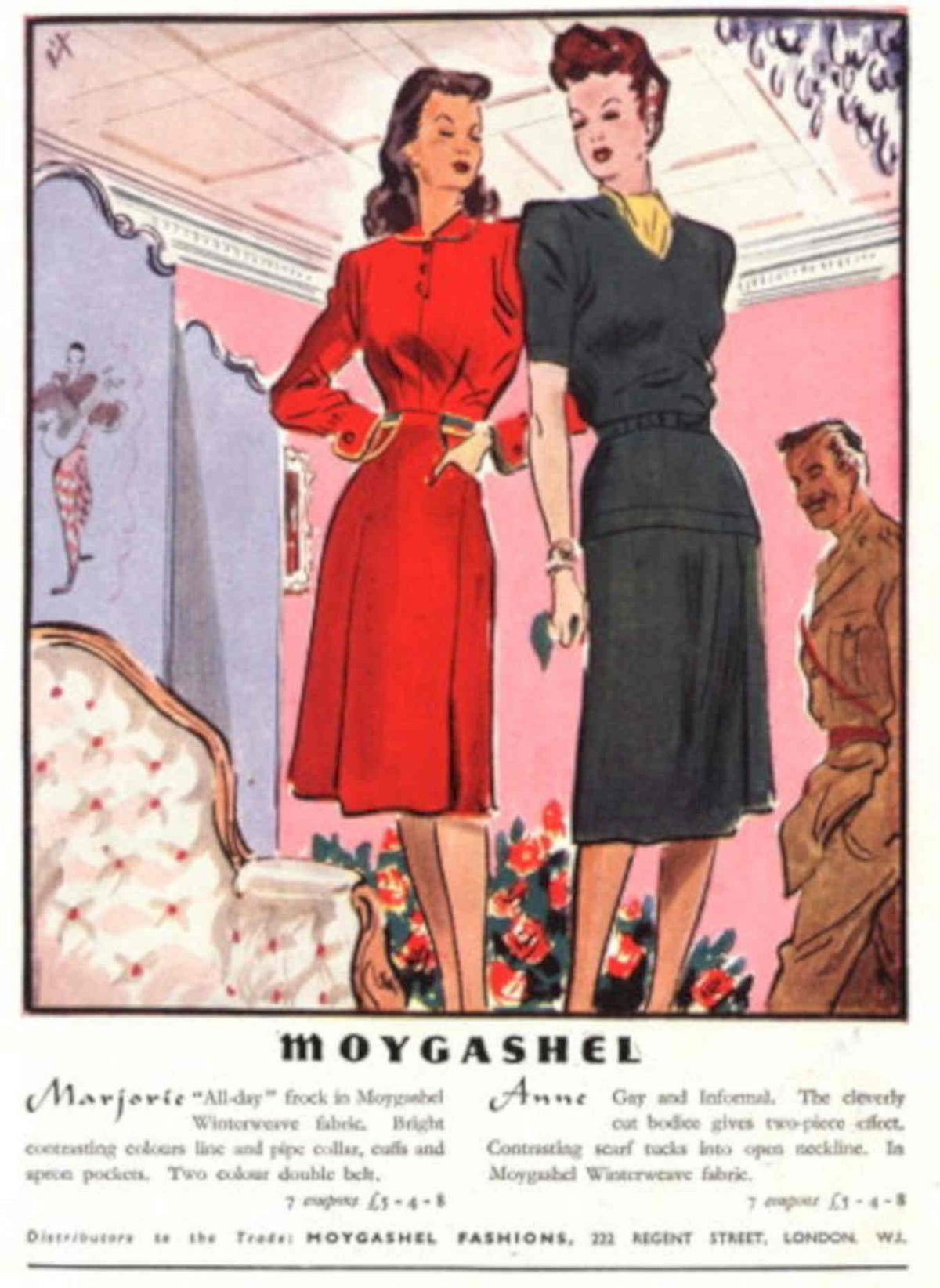 Moygashel Winterweave Dresses 1950s Vintage Retro Advert Poster