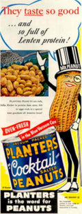 Mr Peanut Peanuts 1950s Vintage Retro Advert Poster