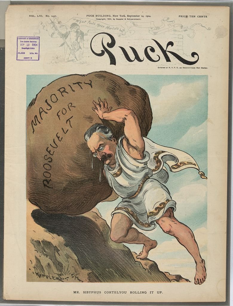 Mr Sisyphus Cortelyou rolling it up PUCK A4 Photo Print
