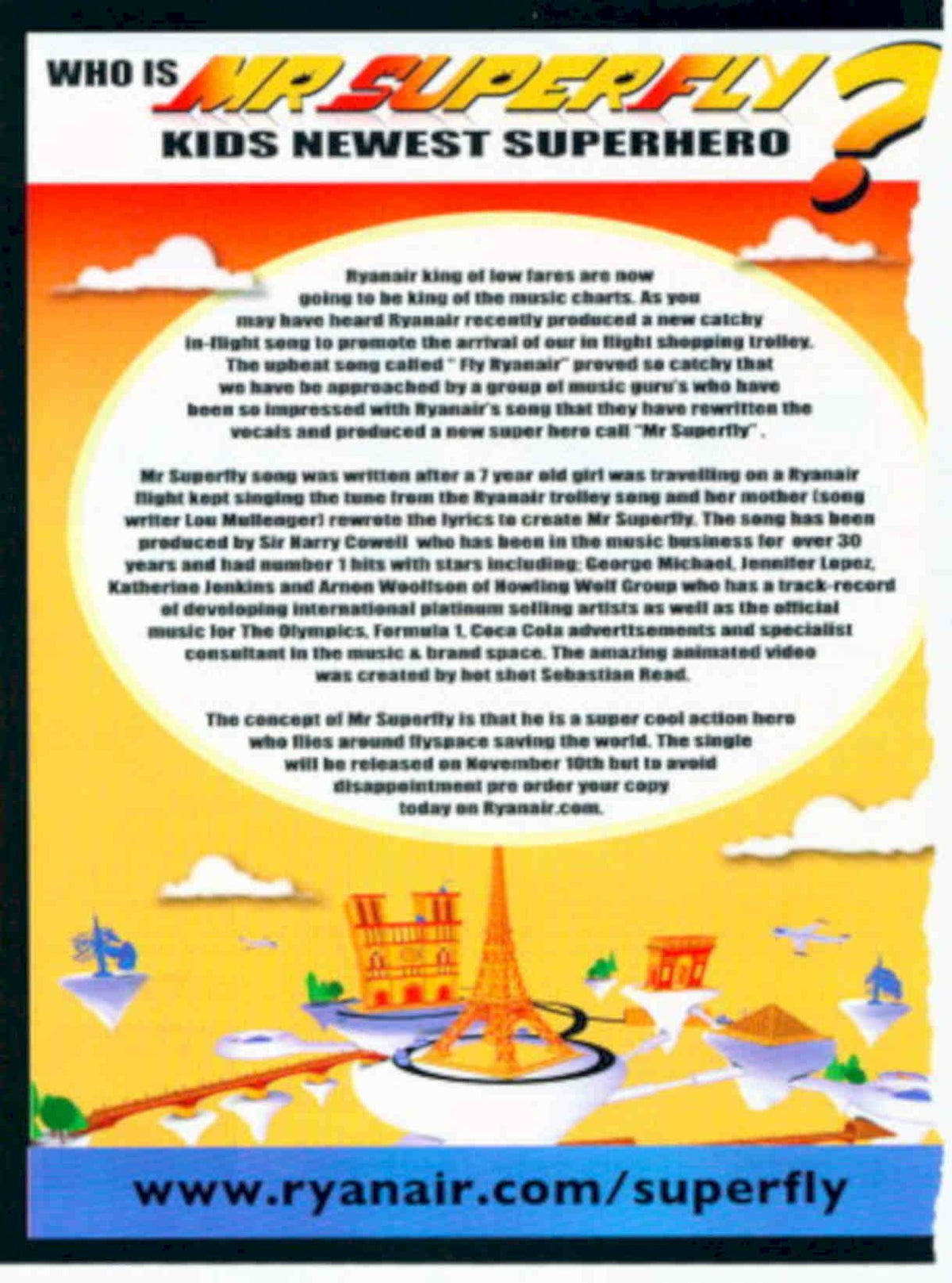 Mr Superfly Kids Vintage Retro Advert Poster A4 Photo Print