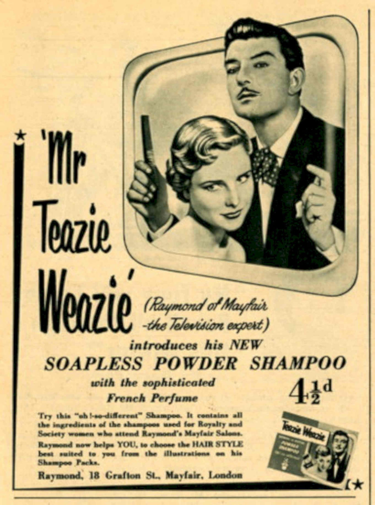 Mr Teazie Weazie 1950s Vintage Retro Advert Poster