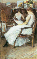 Mrs Hassam And Her Sister Hassam Impressionism American A4 Photo Print