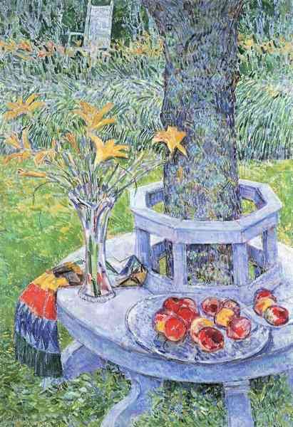 Mrs. Hassams Garten in East Hampton by Hassam Impressionism American A4 Photo Print