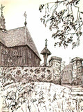 Mstislav Dobuzhinsky a church in seda 1933 Art A4 Photo Print