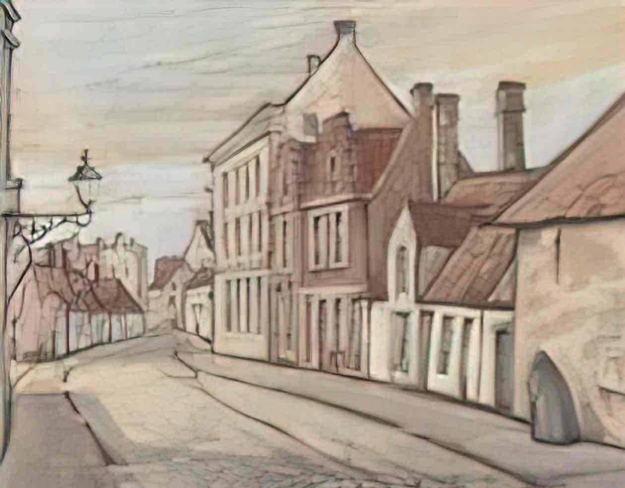 Mstislav Dobuzhinsky a street in bruges Art A4 Photo Print