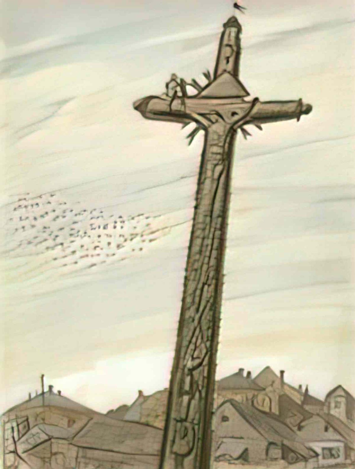 Mstislav Dobuzhinsky cross in tel iai 1933 Art A4 Photo Print