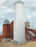 Mstislav Dobuzhinsky farm in new england 1940 Art A4 Photo Print