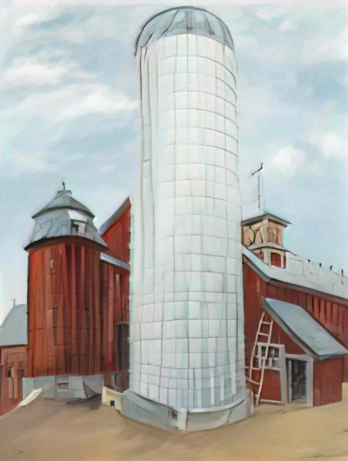 Mstislav Dobuzhinsky farm in new england 1940 Art A4 Photo Print