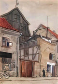 Mstislav Dobuzhinsky kaunas old houses 1931 Art A4 Photo Print