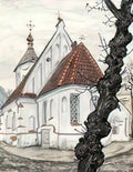 Mstislav Dobuzhinsky kaunas saric church 1930 Art A4 Photo Print