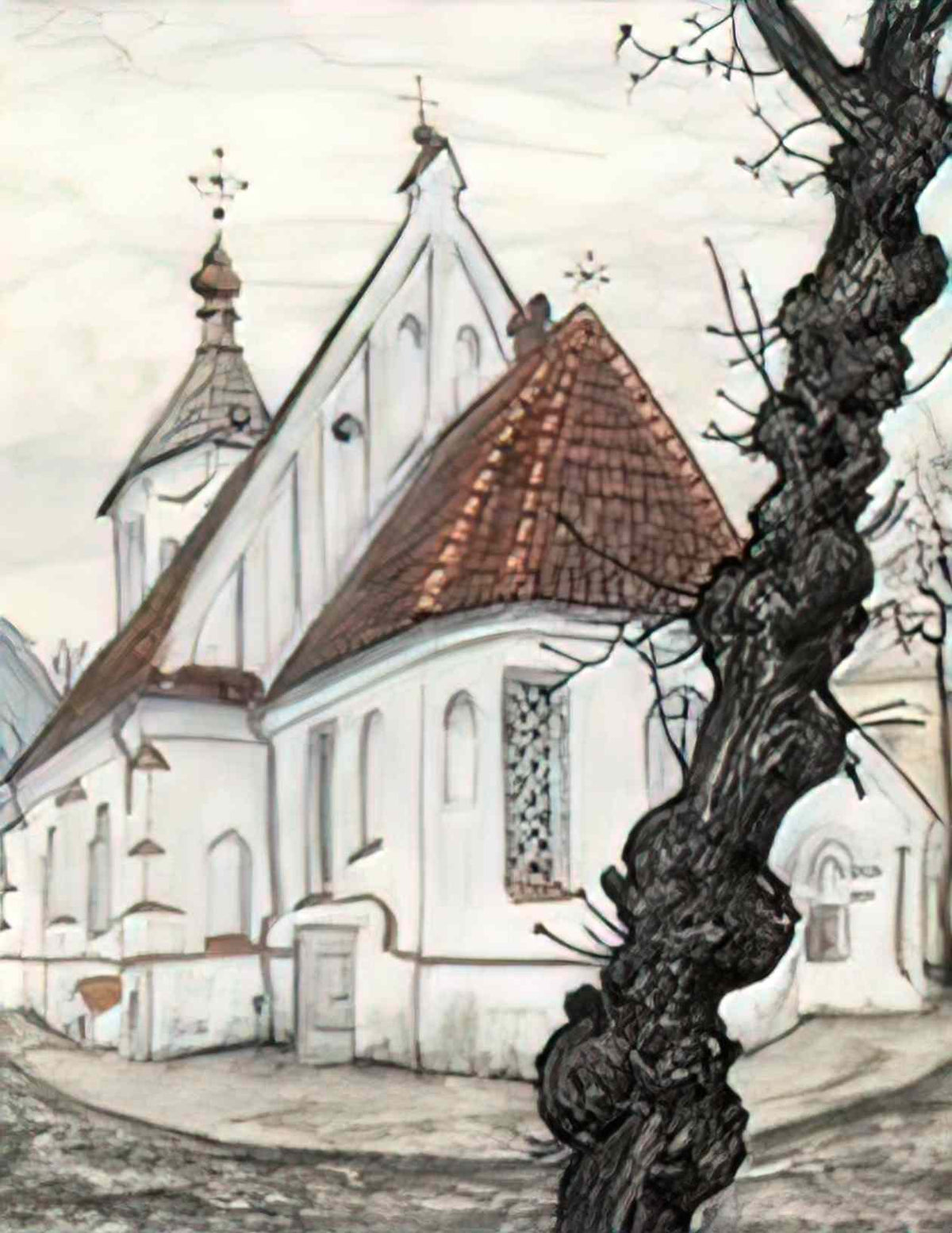 Mstislav Dobuzhinsky kaunas saric church 1930 Art A4 Photo Print