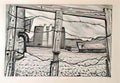 Mstislav Dobuzhinsky kitchen garden on obvodny channel 1921 Art A4 Photo Print