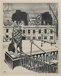 Mstislav Dobuzhinsky lions bridge 1923 Art A4 Photo Print