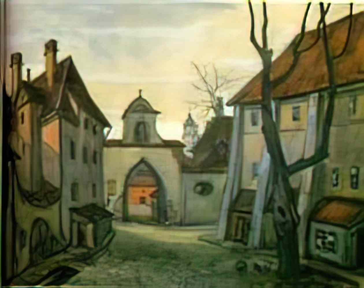 Mstislav Dobuzhinsky old vilno 1910 Art A4 Photo Print