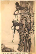 Mstislav Dobuzhinsky perugia lion and gryphon Art A4 Photo Print
