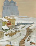 Mstislav Dobuzhinsky pskov the fish market 1922 Art A4 Photo Print