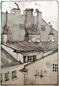 Mstislav Dobuzhinsky rooftops 1901 Art A4 Photo Print