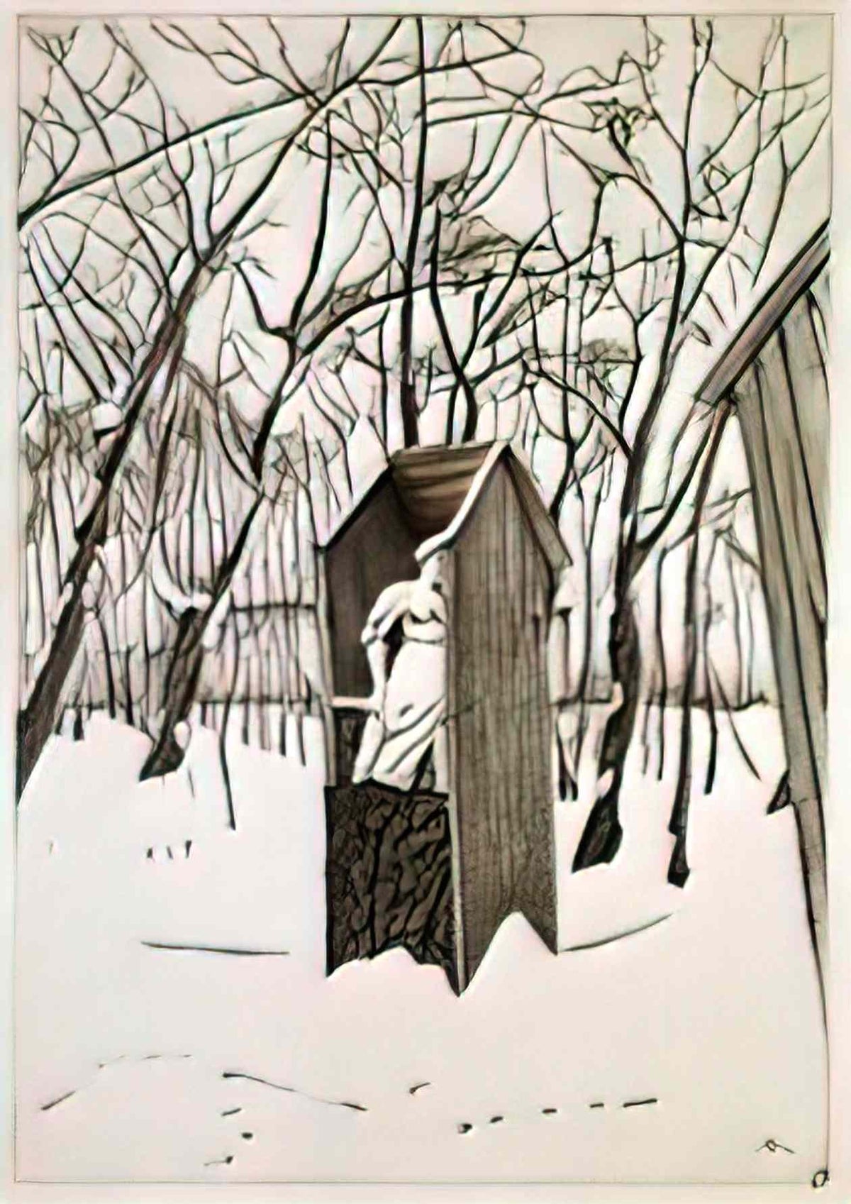 Mstislav Dobuzhinsky summer garden in winter 1922(1) Art A4 Photo Print