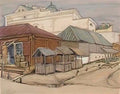 Mstislav Dobuzhinsky view of chernihiv ukraine Art A4 Photo Print