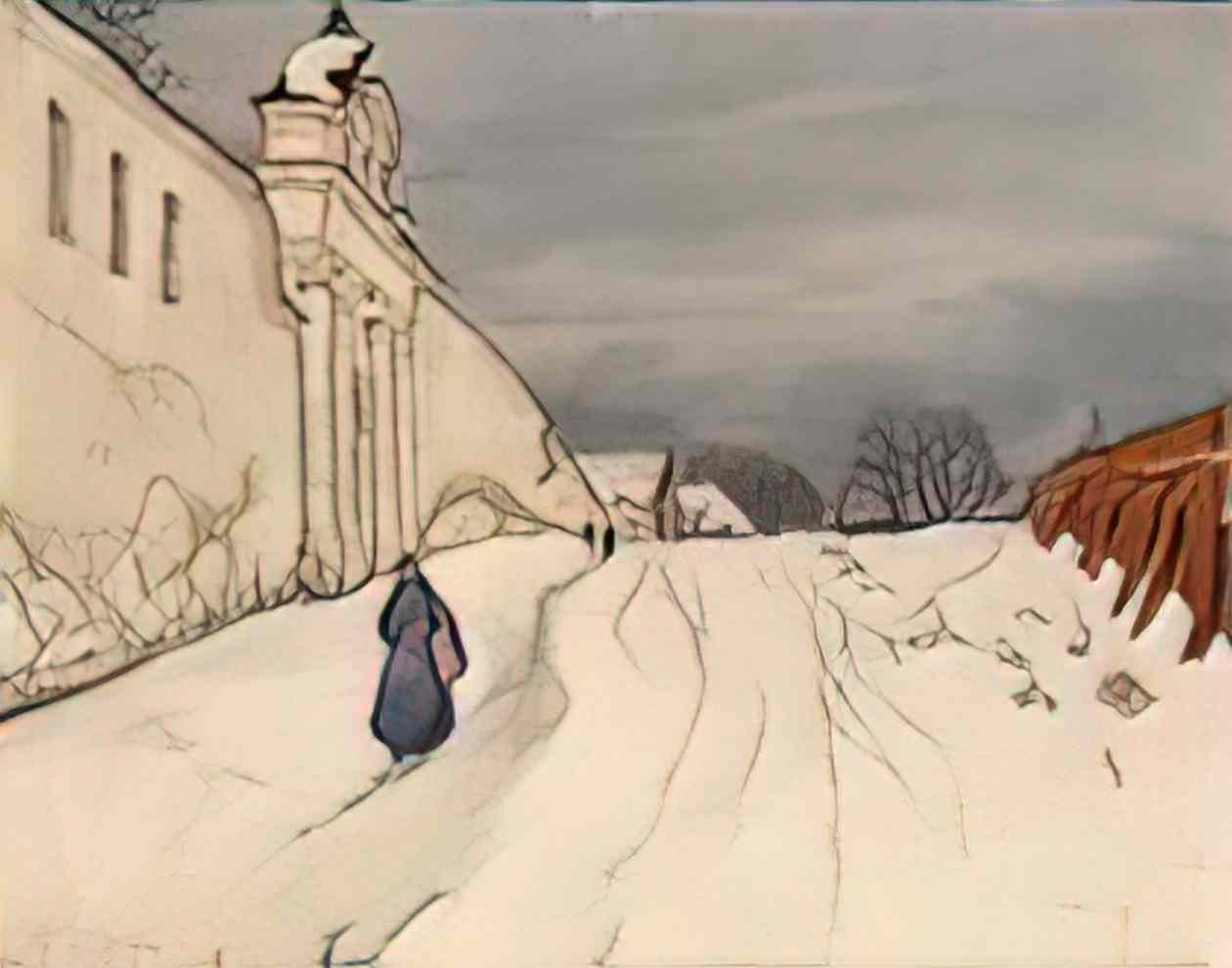 Mstislav Dobuzhinsky vilna under the snow(1) Art A4 Photo Print