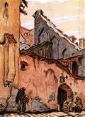 Mstislav Dobuzhinsky vilno old wall 1907 Art A4 Photo Print