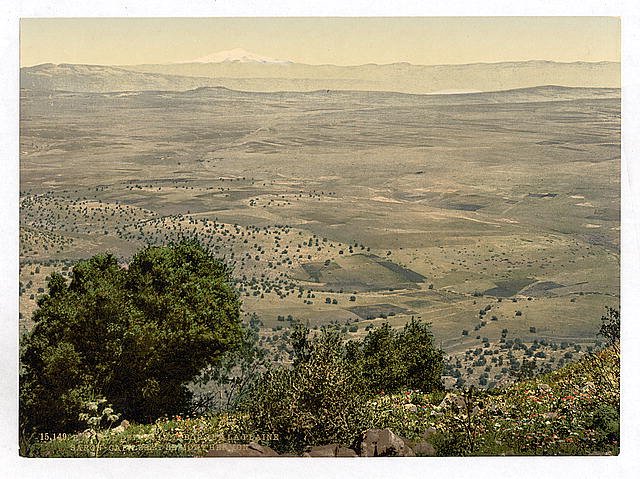 Mt Hermon and Plain of Tabor Vintage A4 Photo Print