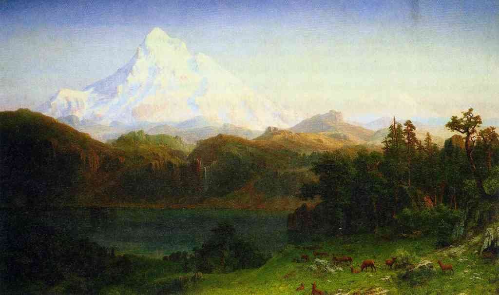 Mt Hood Oregon Bierstadt A4 Photo Print