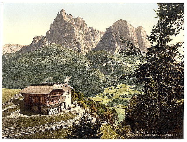 Mt Surlon peasant house Tyrol Vintage A4 Photo Print