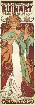 Mucha Alphons 1860 1939 Champagne Ruinart 1896 A4 Photo Print