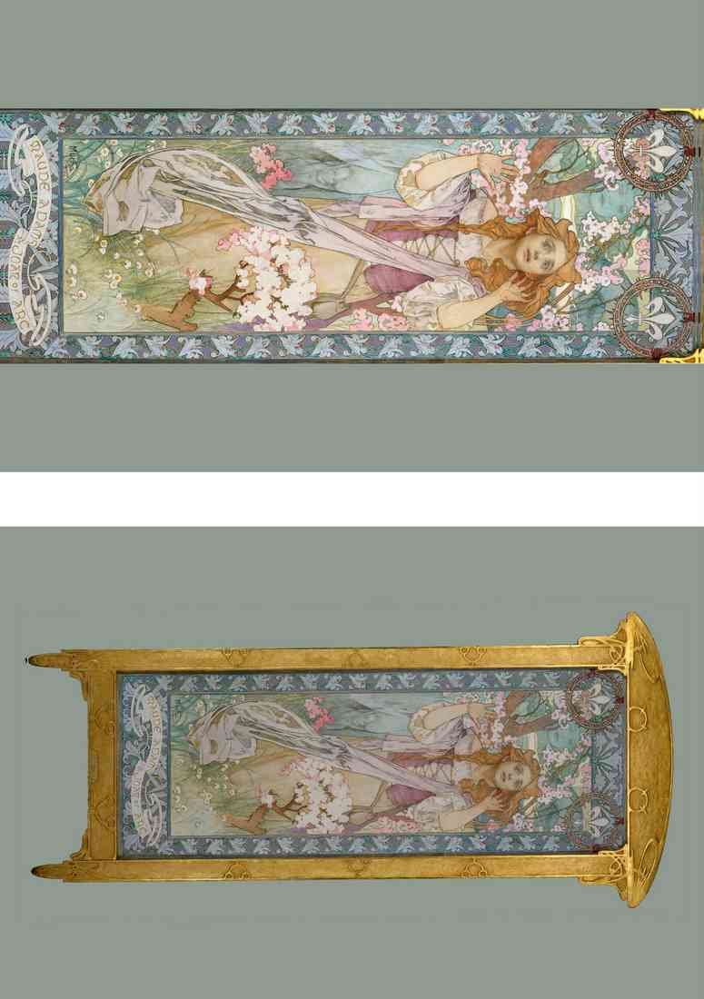 Mucha Alphonse Maud Adams As Joan Of Arc gold A4 Photo Print
