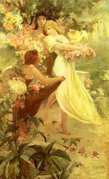 Mucha Alphonse Spirit Of Spring A4 Photo Print
