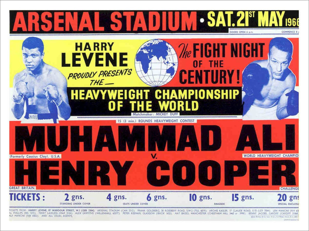 Muhammad Ali Henry Cooper Boxing May 1966 Vintage Retro Advert Poster A4 Photo 