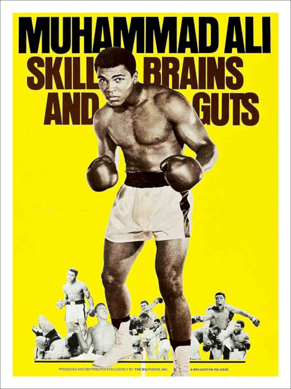 Muhammad Ali Skill Brains And Guts Vintage Retro Advert Poster A4 Photo Print