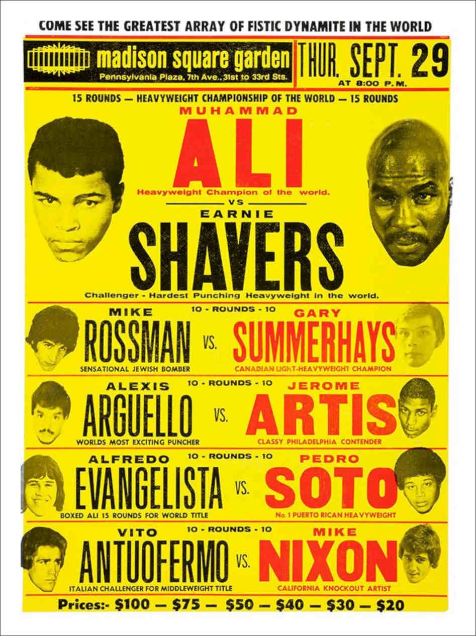 Muhammad Ali Vs Ernie Shavers Vintage Retro Advert Poster A4 Photo Print