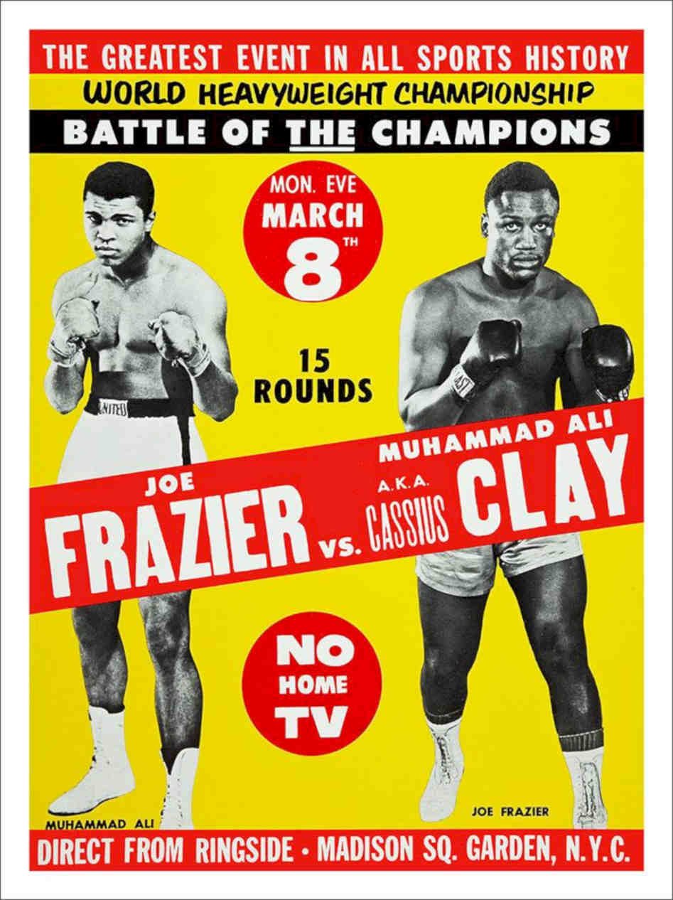 Muhammad Ali Vs Joe Frazier Vintage Retro Advert Poster A4 Photo Print