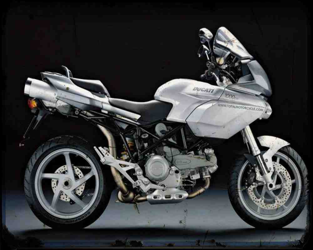 Multistrada 1000 05 A4 Photo Print Motorbike Vintage Aged