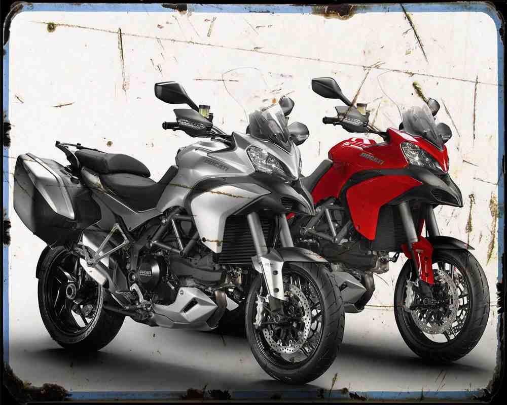 Multistrada 1200 S 14 4 A4 Photo Print Motorbike Vintage Aged