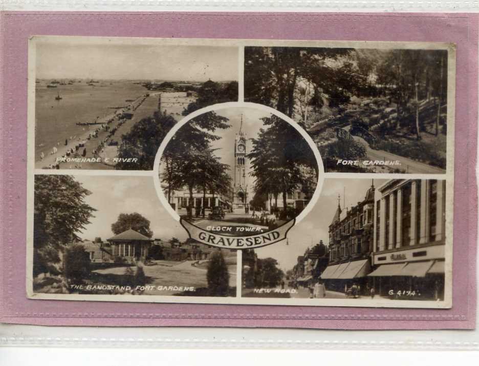 Multiview Gravesend Kent Dated 1939 Vintage A4 Photo Print