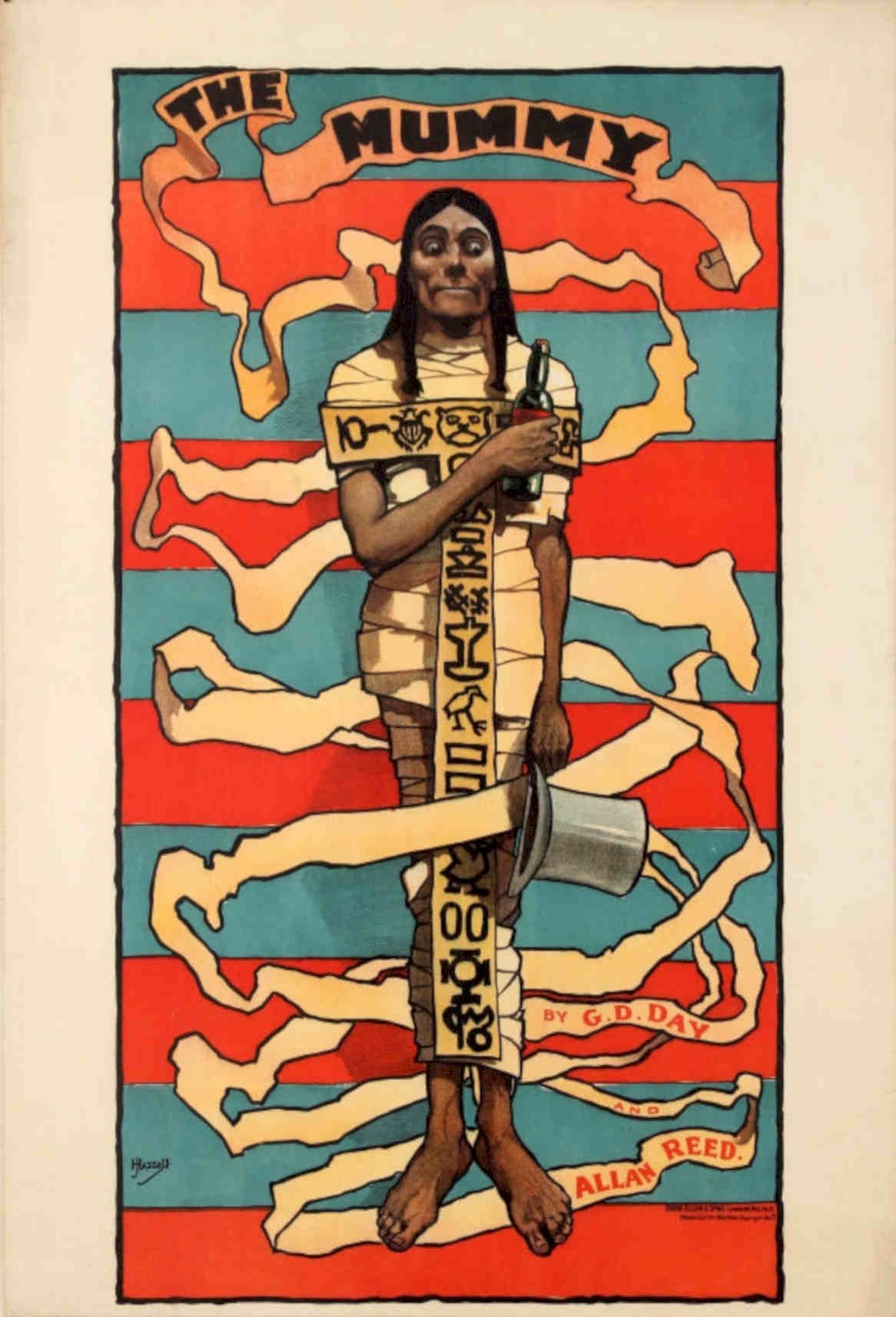 Mummy Poster Egyptian Vintage Retro Advert Poster A4 Photo Print