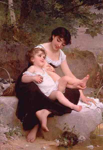 Munier Emile 1892 01 Mother And Child A4 Photo Print