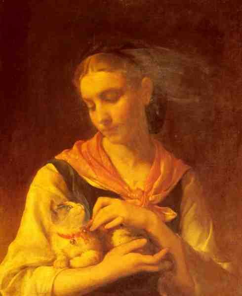 Munier Emile The Favorite Kitten A4 Photo Print